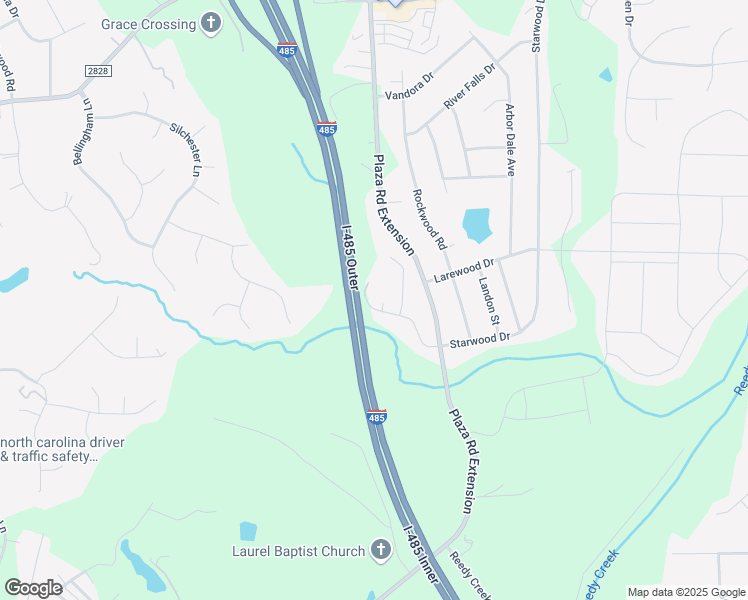 map of restaurants, bars, coffee shops, grocery stores, and more near 10712 Starwood Avenue in Charlotte