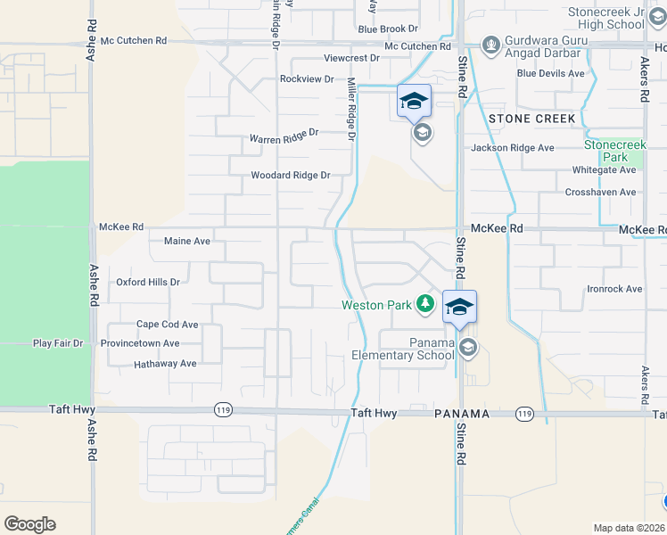 map of restaurants, bars, coffee shops, grocery stores, and more near 5405 Winter Barley Court in Bakersfield