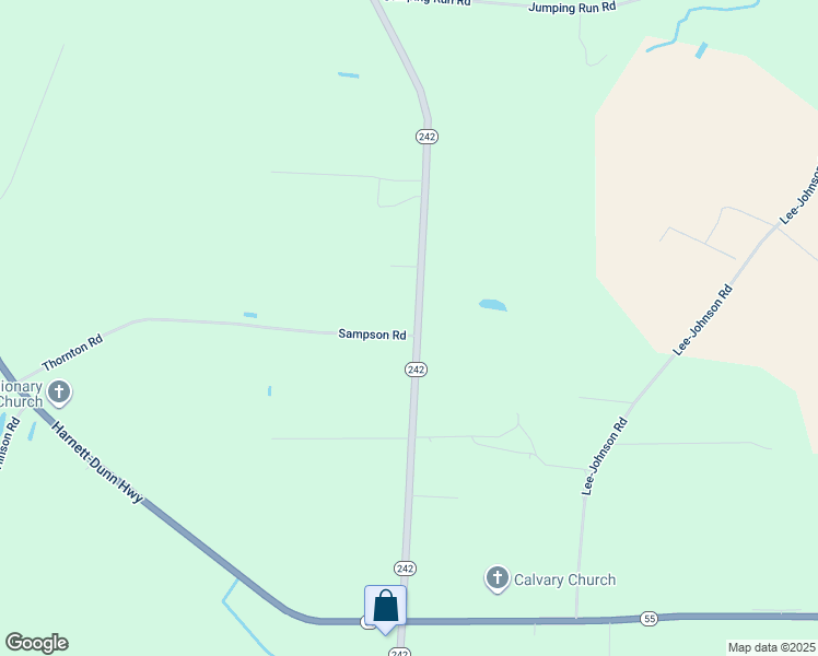 map of restaurants, bars, coffee shops, grocery stores, and more near 30 Sampson Road in Dunn