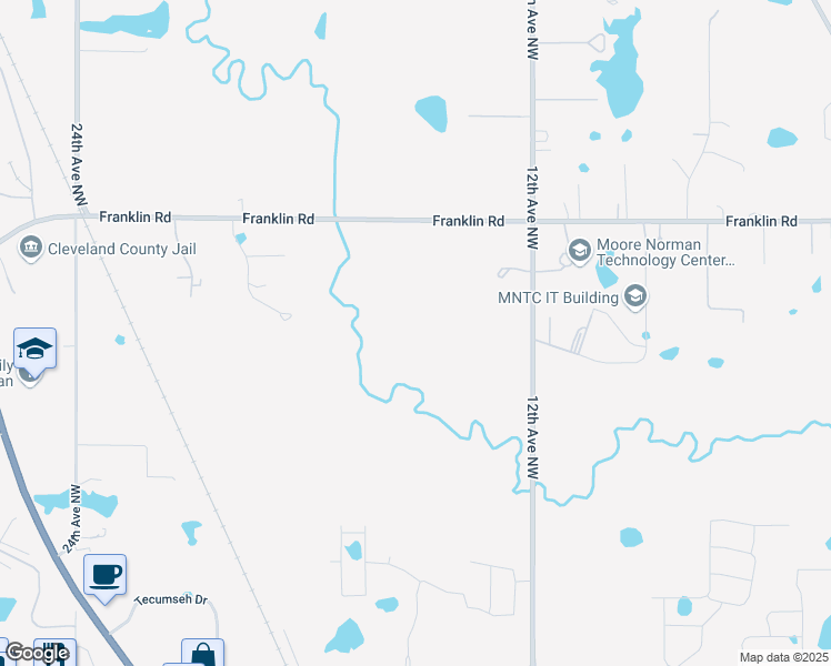 map of restaurants, bars, coffee shops, grocery stores, and more near 4750 12th Avenue Northwest in Norman