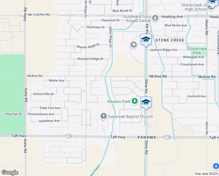 map of restaurants, bars, coffee shops, grocery stores, and more near 9003 Great Harvest Drive in Bakersfield