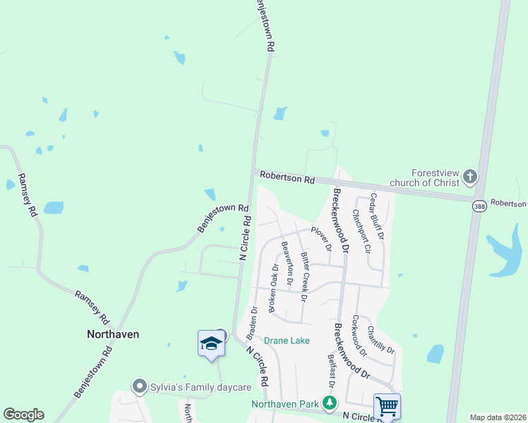 map of restaurants, bars, coffee shops, grocery stores, and more near 744 Blackstone Lane in Memphis