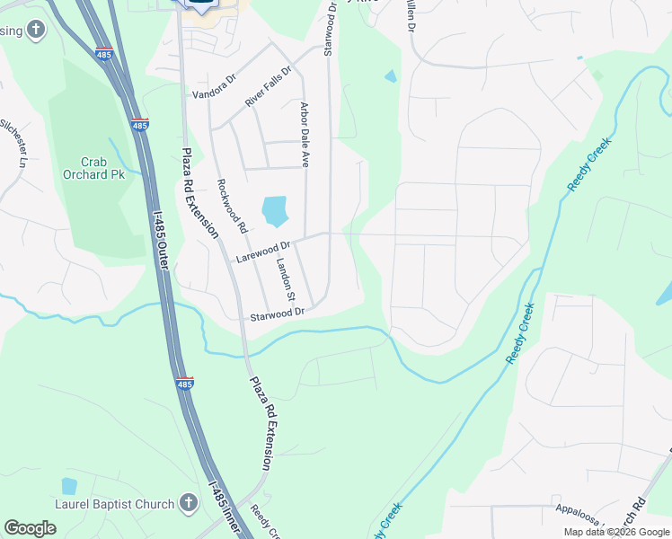 map of restaurants, bars, coffee shops, grocery stores, and more near 10401 Starwood Drive in Charlotte