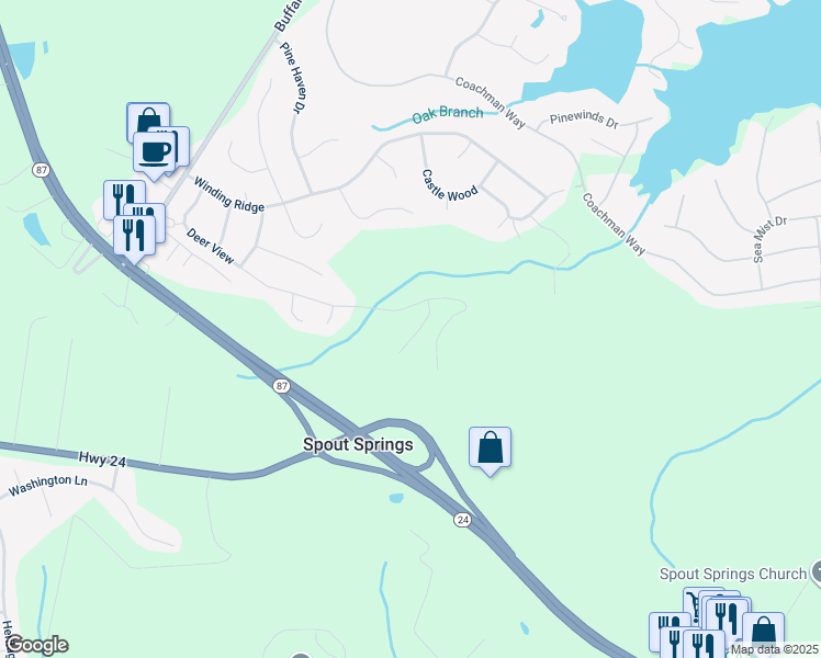 map of restaurants, bars, coffee shops, grocery stores, and more near in Sanford