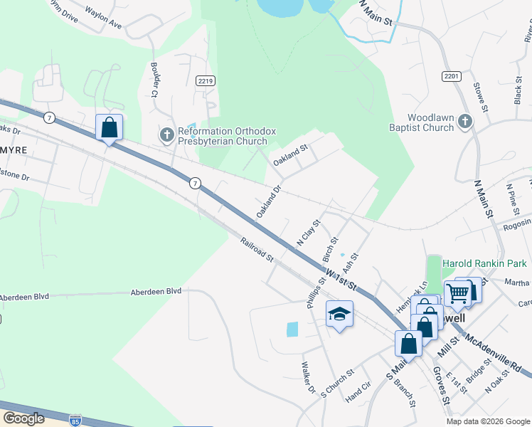 map of restaurants, bars, coffee shops, grocery stores, and more near 108 Oakland Drive in Lowell