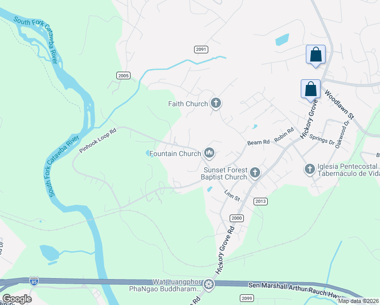 map of restaurants, bars, coffee shops, grocery stores, and more near 510 Old Logging Trail in Gastonia