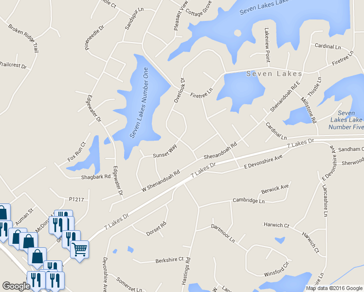 map of restaurants, bars, coffee shops, grocery stores, and more near 178 Overlook Drive in West End
