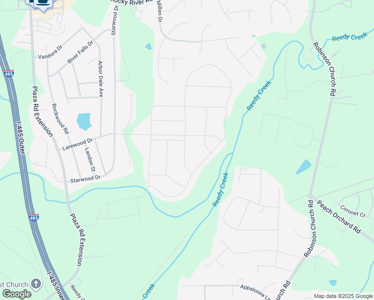 map of restaurants, bars, coffee shops, grocery stores, and more near 10048 Paper Birch Drive in Charlotte