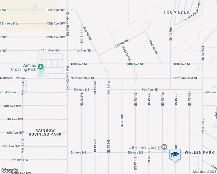 map of restaurants, bars, coffee shops, grocery stores, and more near 3rd Street Northeast in Rio Rancho