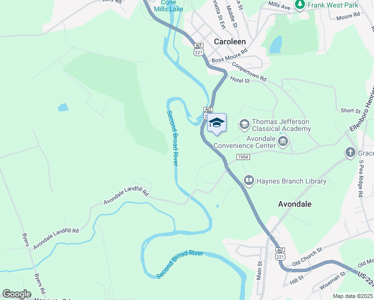 map of restaurants, bars, coffee shops, grocery stores, and more near in Caroleen