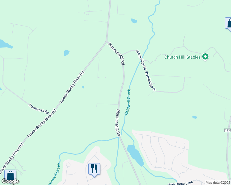 map of restaurants, bars, coffee shops, grocery stores, and more near 10340 Pioneer Mill Road in Concord