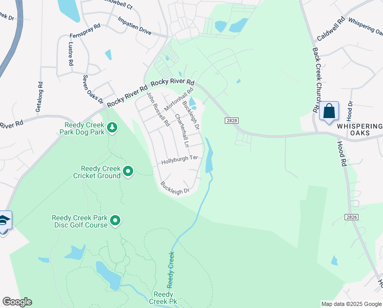 map of restaurants, bars, coffee shops, grocery stores, and more near 3708 Hadstone Lane in Charlotte