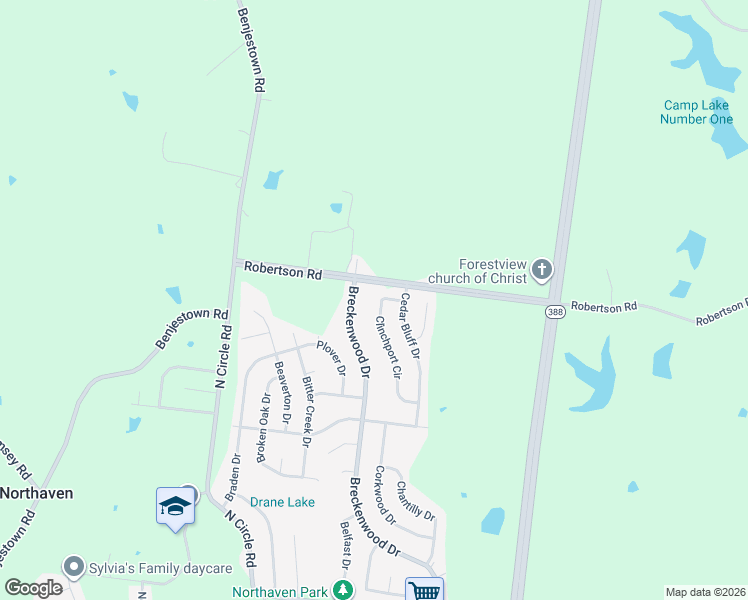 map of restaurants, bars, coffee shops, grocery stores, and more near 5424 Breckenwood Drive in Memphis