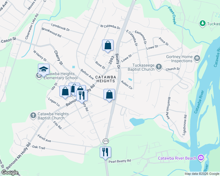 map of restaurants, bars, coffee shops, grocery stores, and more near 107 Fire Department Drive in Belmont