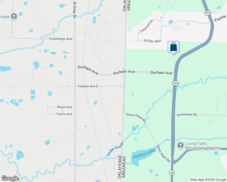 map of restaurants, bars, coffee shops, grocery stores, and more near 500 County Road 5C in Pocola