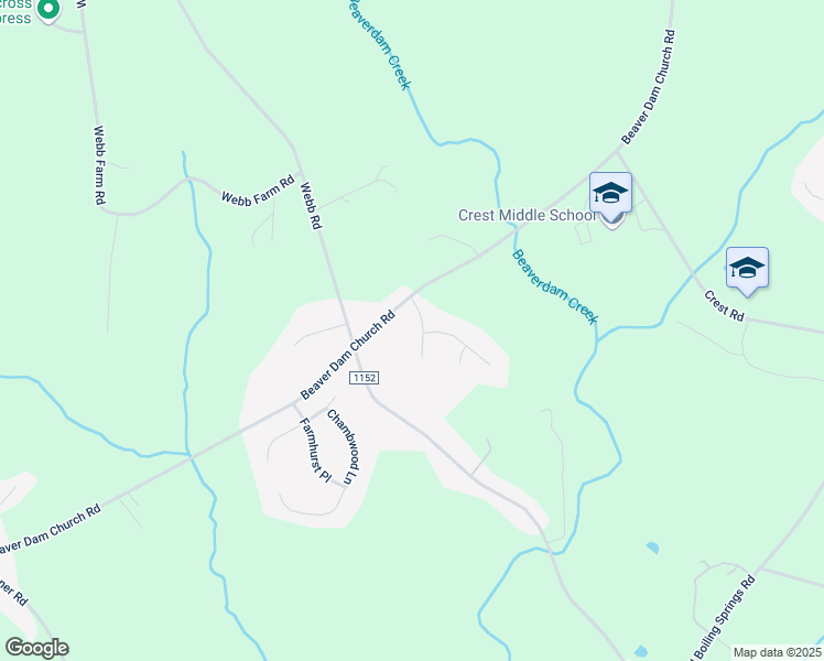 map of restaurants, bars, coffee shops, grocery stores, and more near 106 Laney Drive in Shelby