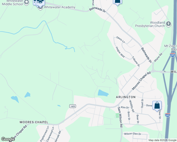 map of restaurants, bars, coffee shops, grocery stores, and more near 1417 McCorkle Road in Charlotte