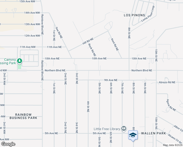 map of restaurants, bars, coffee shops, grocery stores, and more near 416 Northern Boulevard Northeast in Rio Rancho