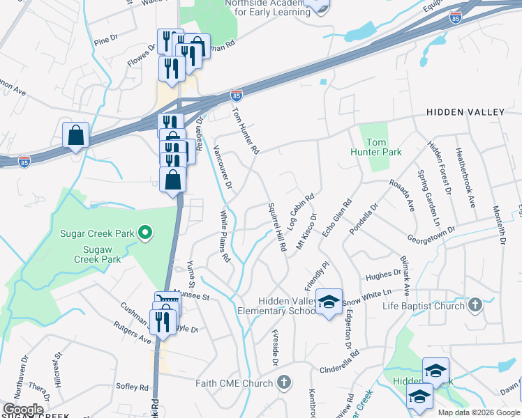 map of restaurants, bars, coffee shops, grocery stores, and more near 1116 Bannister Place in Charlotte
