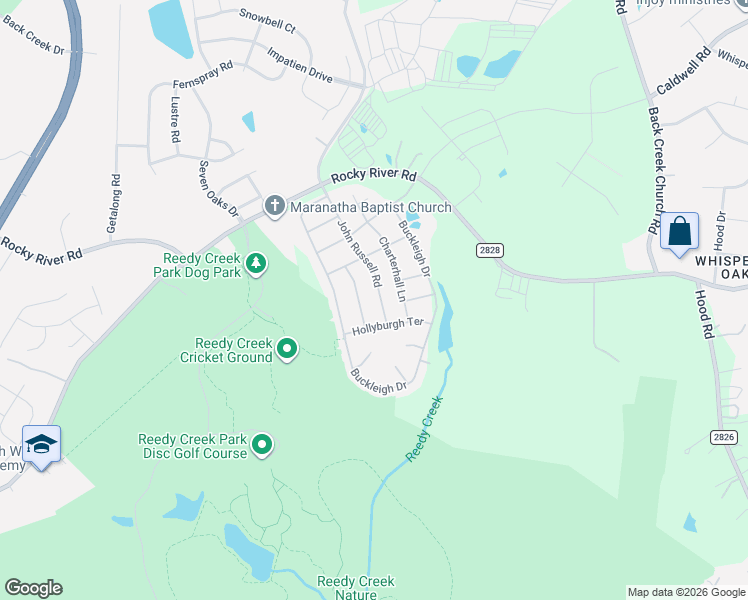 map of restaurants, bars, coffee shops, grocery stores, and more near in Charlotte