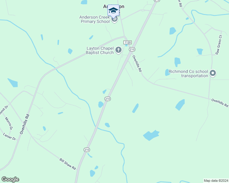 map of restaurants, bars, coffee shops, grocery stores, and more near 10475 North Carolina 210 in Spring Lake