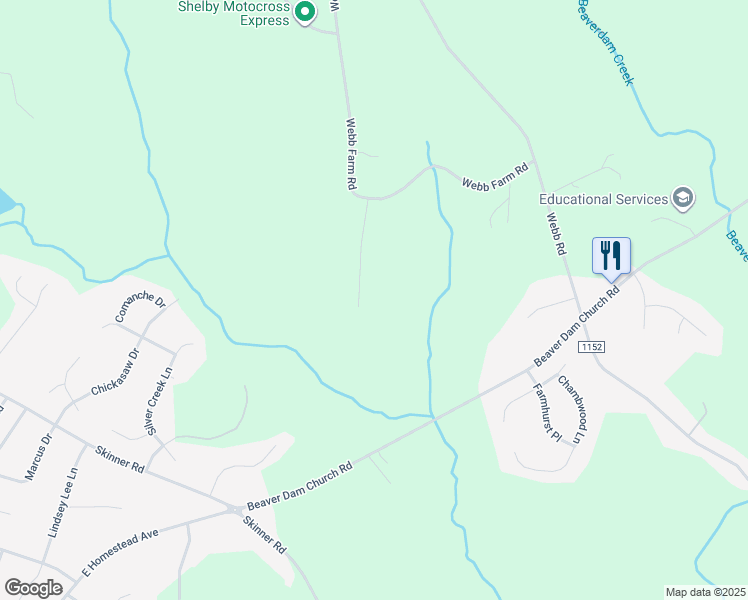 map of restaurants, bars, coffee shops, grocery stores, and more near 125 Stone Street in Shelby