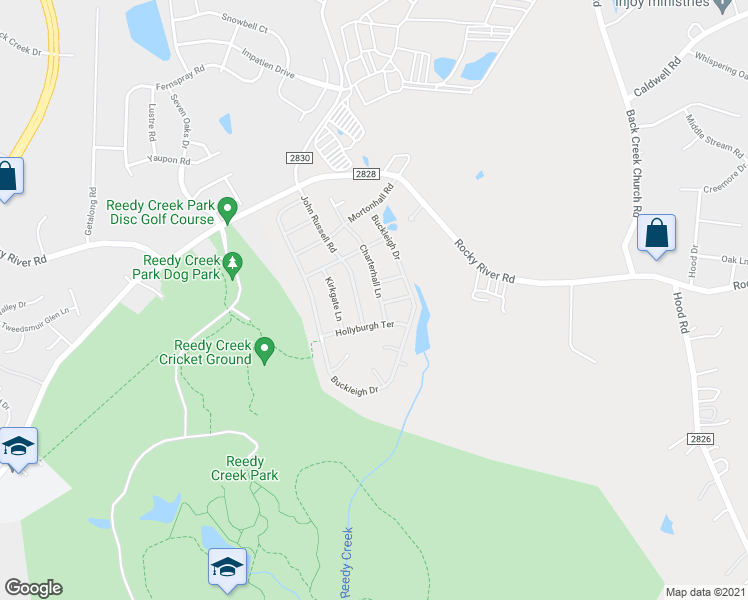 map of restaurants, bars, coffee shops, grocery stores, and more near 3716 Charterhall Lane in Charlotte