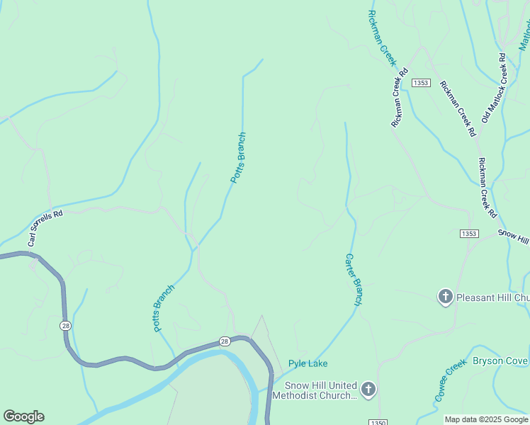 map of restaurants, bars, coffee shops, grocery stores, and more near Carl Sorrells Road in Macon County
