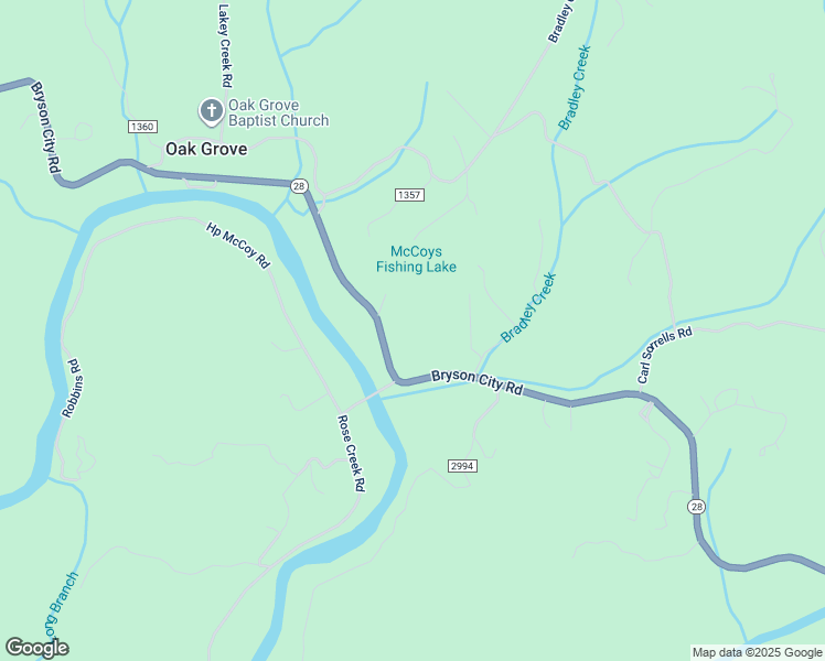map of restaurants, bars, coffee shops, grocery stores, and more near Bryson City Road in Franklin