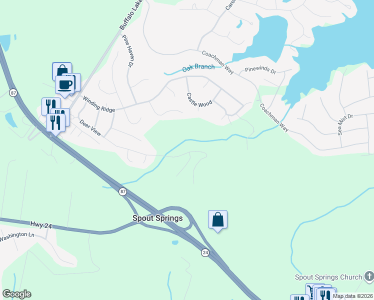 map of restaurants, bars, coffee shops, grocery stores, and more near 715 Deer View in Sanford