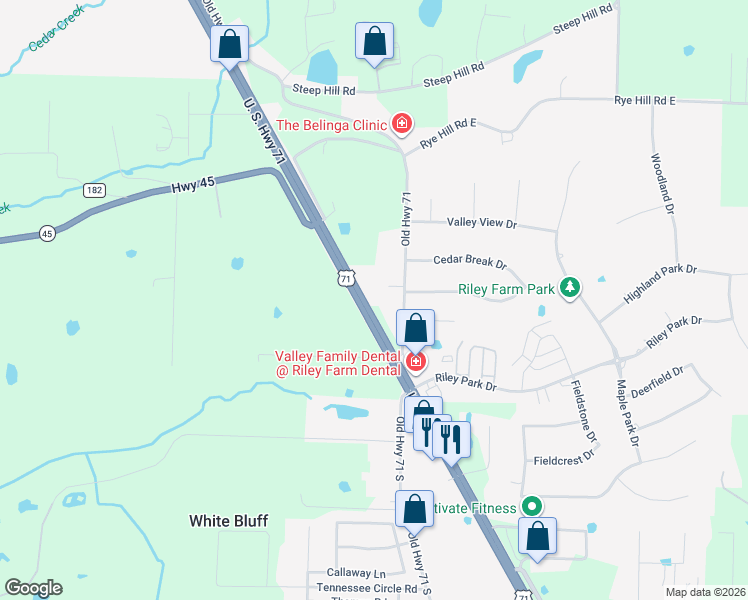 map of restaurants, bars, coffee shops, grocery stores, and more near in Fort Smith