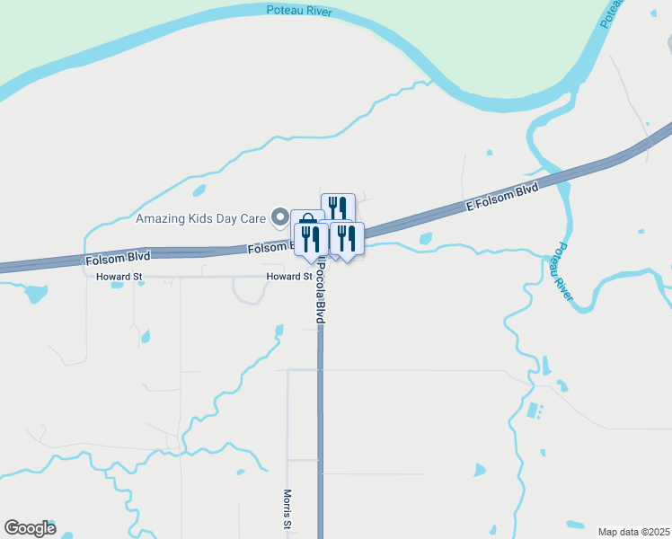 map of restaurants, bars, coffee shops, grocery stores, and more near 1257 North Pocola Boulevard in Pocola