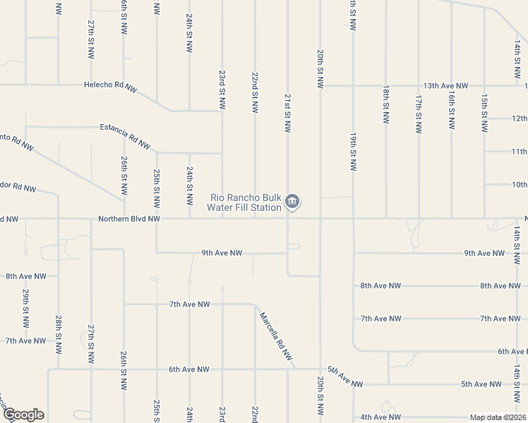map of restaurants, bars, coffee shops, grocery stores, and more near 2224 Northern Boulevard Northwest in Rio Rancho