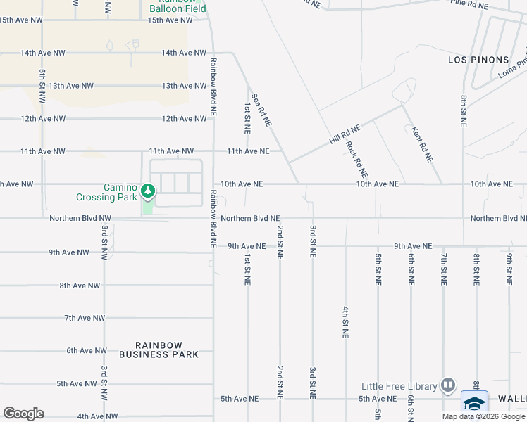 map of restaurants, bars, coffee shops, grocery stores, and more near 171 Northern Boulevard Northeast in Rio Rancho