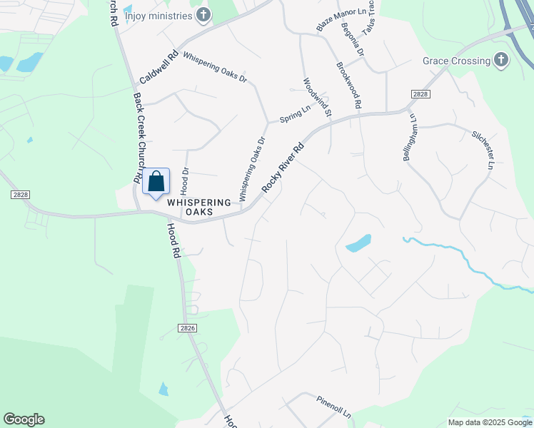 map of restaurants, bars, coffee shops, grocery stores, and more near 4740 Rocky River Road in Charlotte