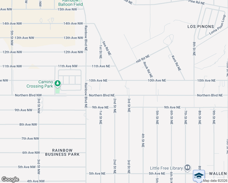 map of restaurants, bars, coffee shops, grocery stores, and more near 140 10th Avenue Northeast in Rio Rancho