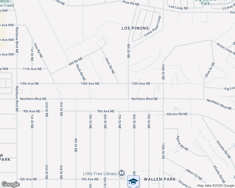 map of restaurants, bars, coffee shops, grocery stores, and more near 751 10th Avenue Northeast in Rio Rancho