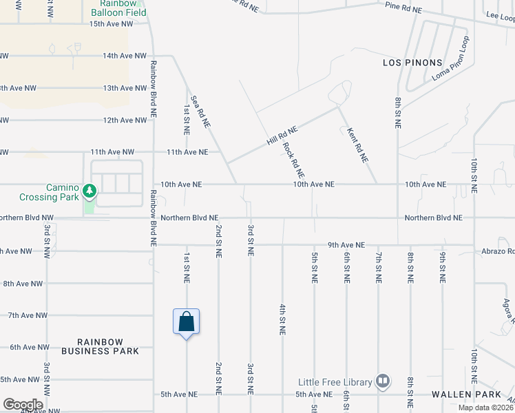 map of restaurants, bars, coffee shops, grocery stores, and more near 228 10th Avenue Northeast in Rio Rancho