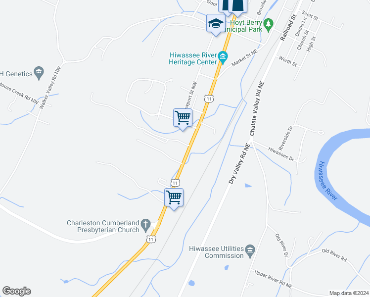 map of restaurants, bars, coffee shops, grocery stores, and more near 8473 Hiwassee Street in Charleston