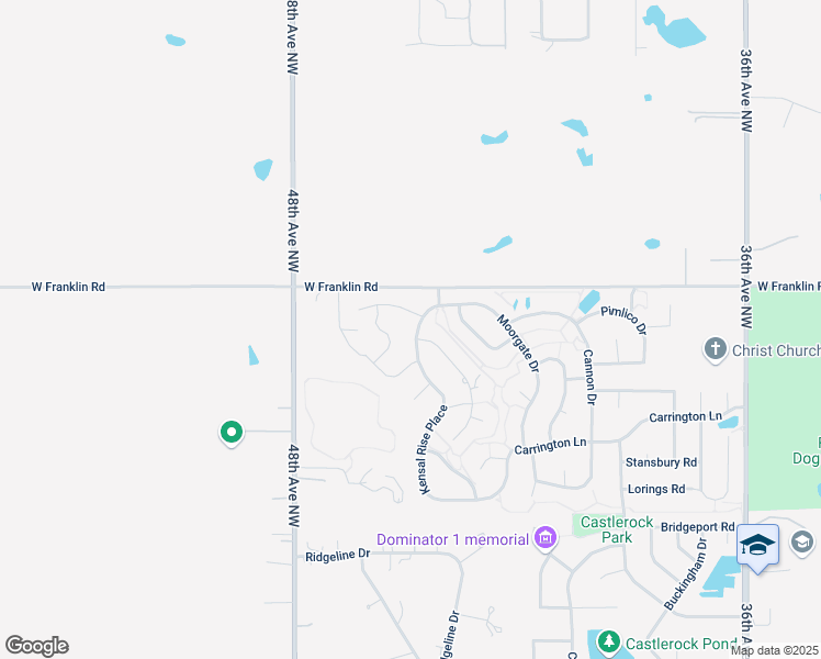 map of restaurants, bars, coffee shops, grocery stores, and more near 4600 Kingsland Road in Norman