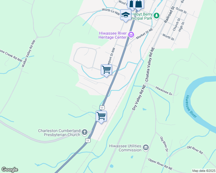 map of restaurants, bars, coffee shops, grocery stores, and more near 8475 Hiwassee Street in Charleston