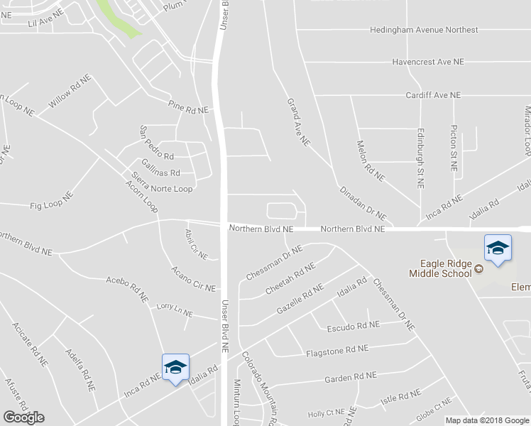 map of restaurants, bars, coffee shops, grocery stores, and more near 2185 Sagecrest Loop in Rio Rancho