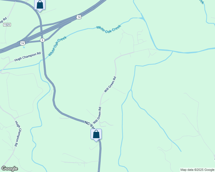 map of restaurants, bars, coffee shops, grocery stores, and more near 400 Will Green Road in Tryon