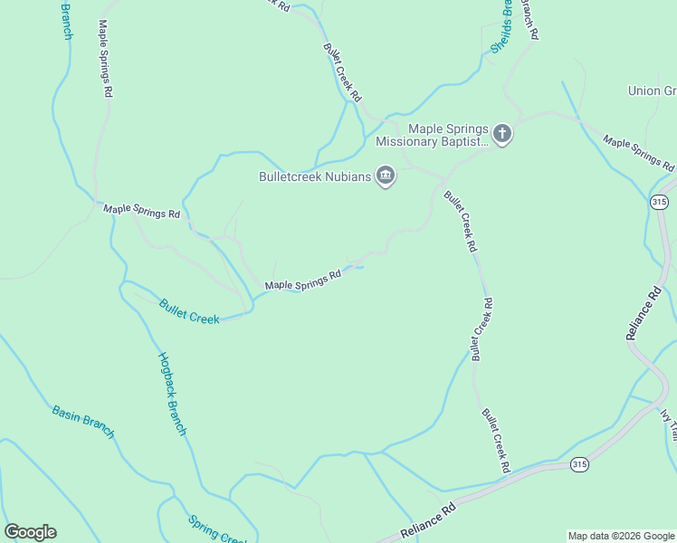 map of restaurants, bars, coffee shops, grocery stores, and more near 390 Maple Springs Road in Reliance