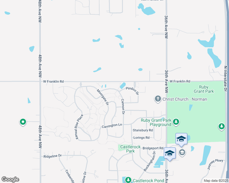 map of restaurants, bars, coffee shops, grocery stores, and more near 4404 Cannon Drive in Norman