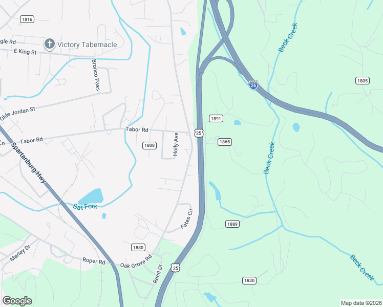 map of restaurants, bars, coffee shops, grocery stores, and more near 508 County Road 1807 in East Flat Rock