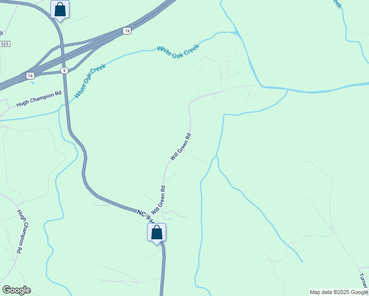map of restaurants, bars, coffee shops, grocery stores, and more near 400 Will Green Road in Tryon