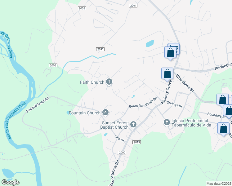 map of restaurants, bars, coffee shops, grocery stores, and more near 300 Green Chapman Road in Gastonia