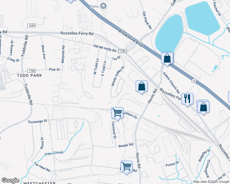map of restaurants, bars, coffee shops, grocery stores, and more near 5413 Morning Breeze Lane in Charlotte