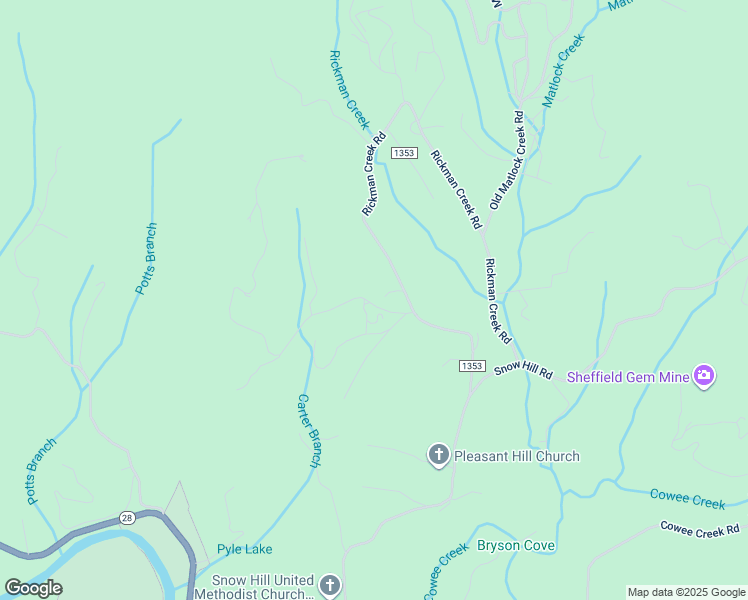 map of restaurants, bars, coffee shops, grocery stores, and more near Rickman Creek Road in Macon County